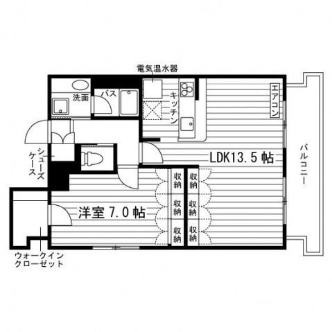 S-FORT二条城前(1LDK/13階)の間取り写真