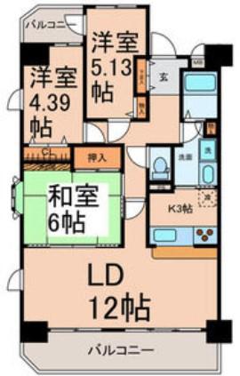 ロジェ千種(3LDK/8階)の間取り写真