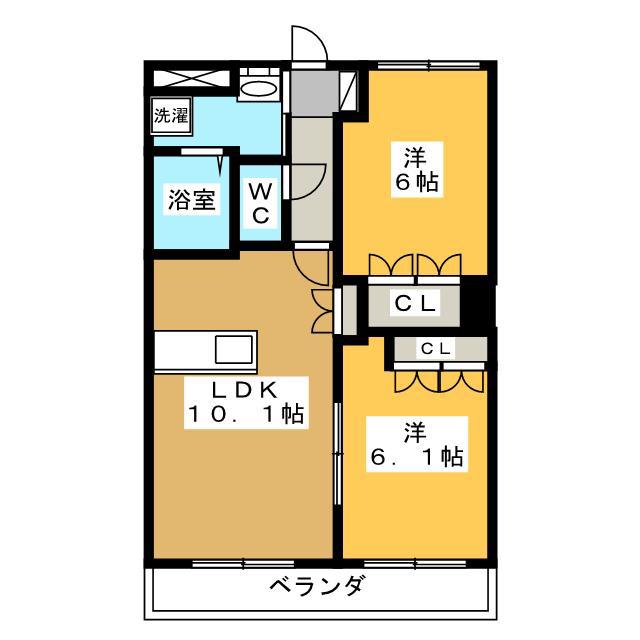 さくらパレス(2LDK/2階)の間取り写真