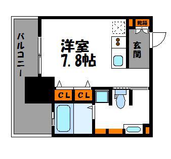 ANDON(ワンルーム/4階)の間取り写真