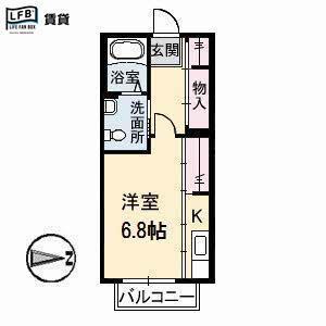 メゾンさくら(ワンルーム/1階)の間取り写真