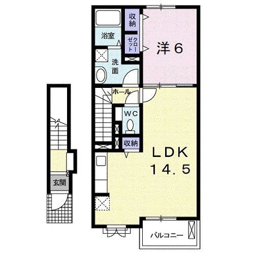 ミレグランデI(1LDK/2階)の間取り写真