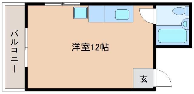 グリーンマンション赤尾(ワンルーム/2階)の間取り写真
