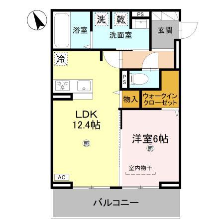 D S北条1丁目(1LDK/3階)の間取り写真