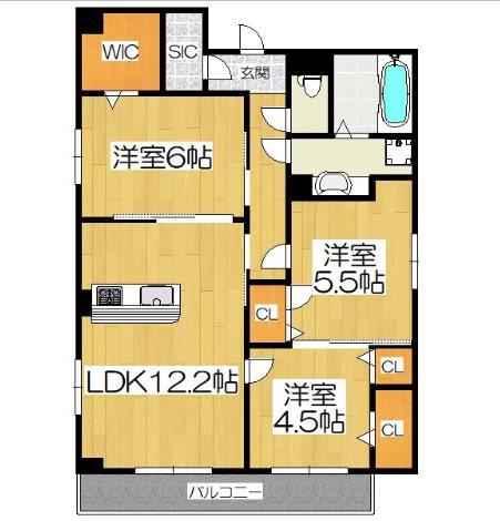 ソシア・セレーノ(3LDK/1階)の間取り写真