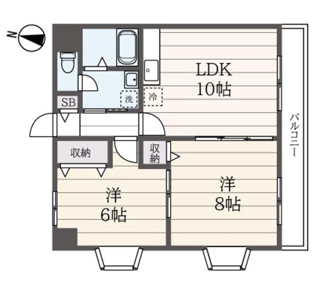TWIN COURT・CAPELLA(2LDK/4階)の間取り写真