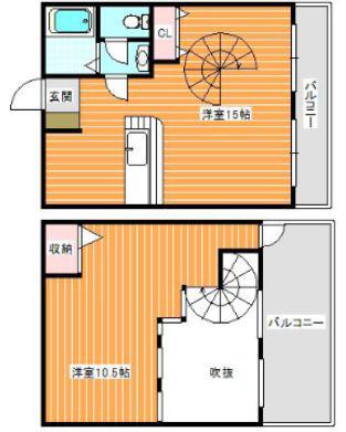アベニュー岸里(2K/4階)の間取り写真