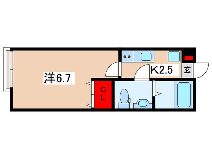 アストラベース百合ヶ丘(1K/1階)の間取り写真
