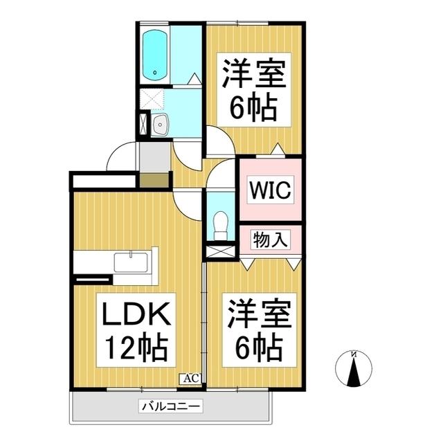 ジエンティール(2LDK/3階)の間取り写真