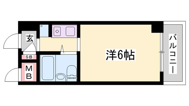 ウイングス北平野(ワンルーム/5階)の間取り写真