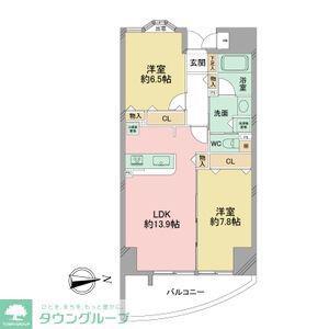 さくら HILLS 富士見(2LDK/13階)の間取り写真