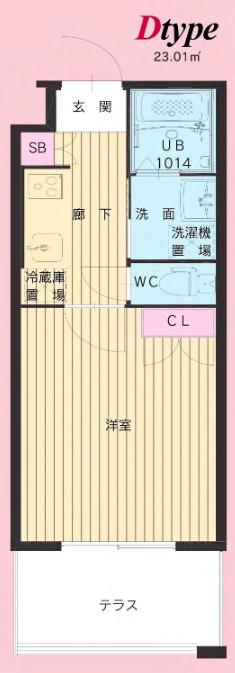 TRADING TOWER(1K/7階)の間取り写真