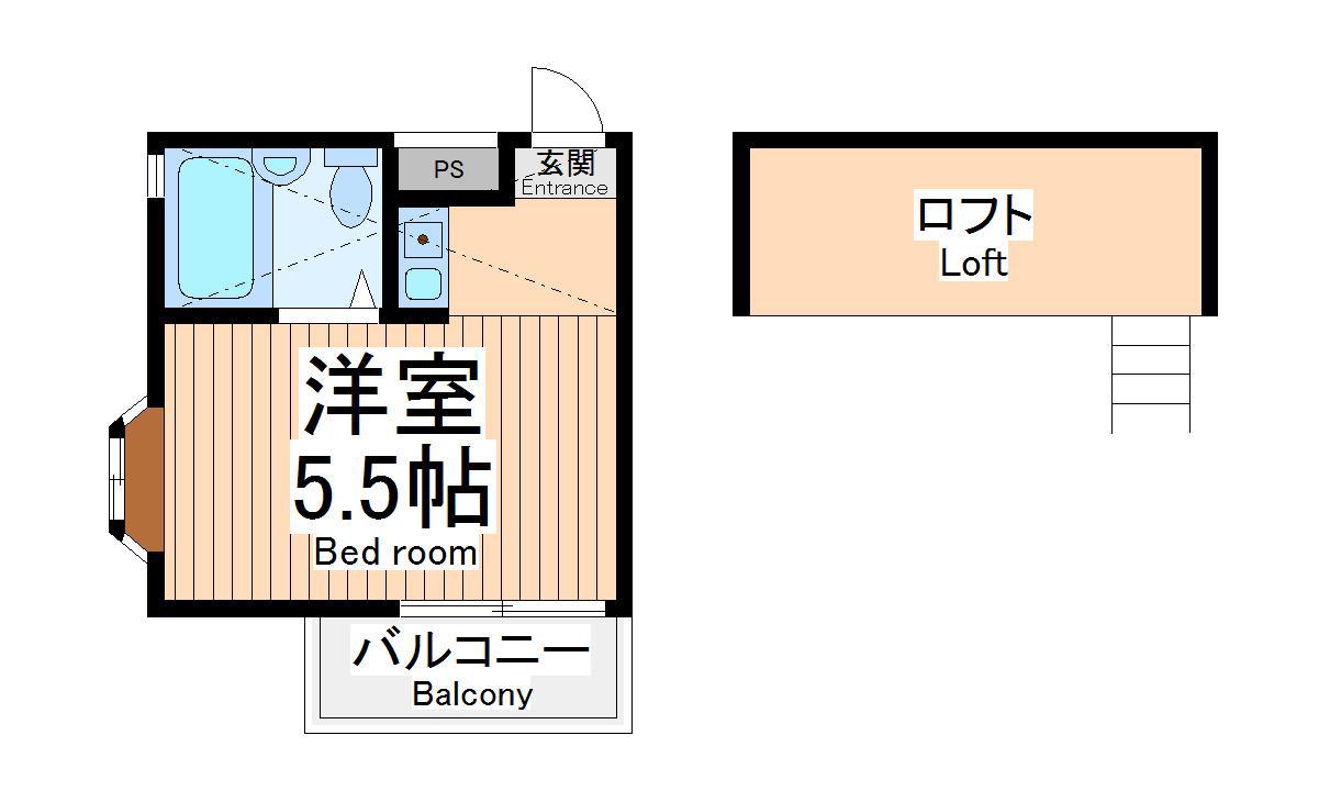 グリーンハウス上鶴間(ワンルーム/2階)の間取り写真