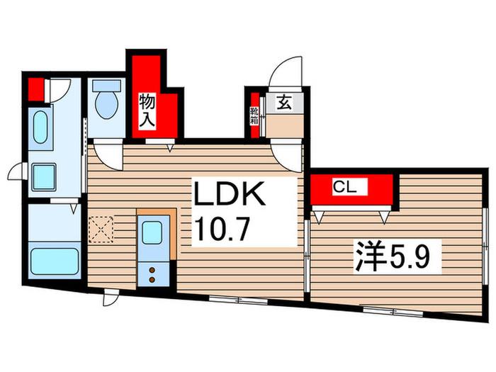 ベルカーサ本所(1LDK/1階)の間取り写真