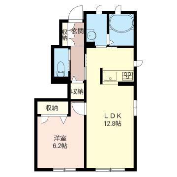 グランシャリオA(1LDK/1階)の間取り写真