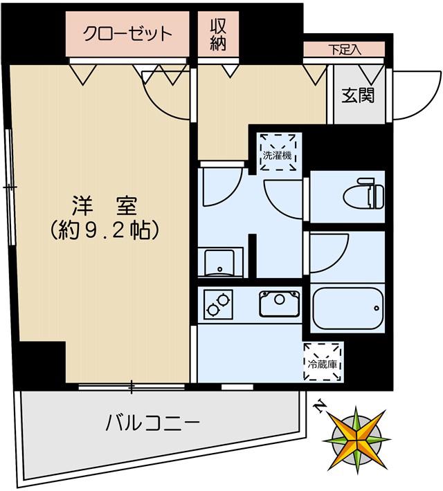 モンテベルデ本郷西片(1K/7階)の間取り写真