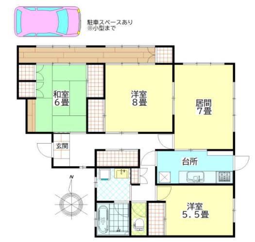 いちょう並木マンション(3LDK/1階)の間取り写真