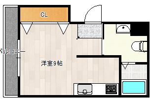 レクシア西中島I(1DK/2階)の間取り写真