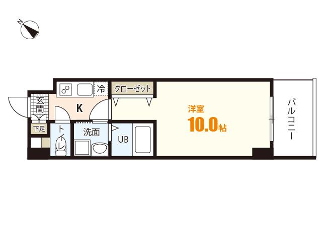 エイトバレー古市ANNEX(1K/11階)の間取り写真