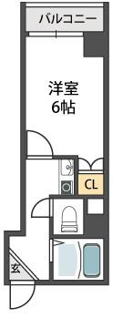 ヴィヴァント青木(1K/3階)の間取り写真