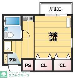 シルキーコーポ荻窪(1K/2階)の間取り写真