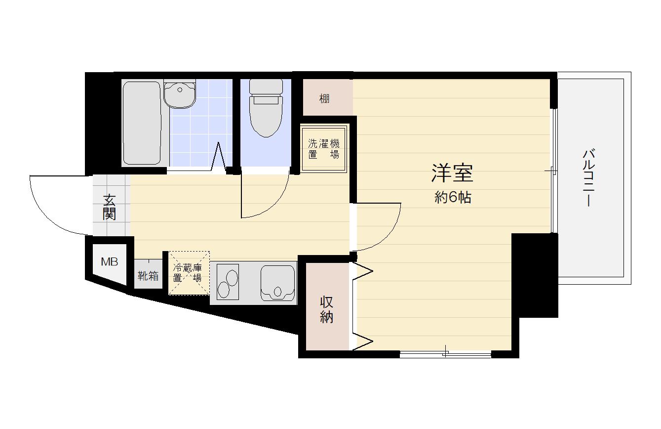 エイトハウス反町(1K/2階)の間取り写真