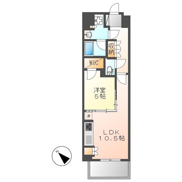 レーベン千種吹上AVANCA(1LDK/2階)の間取り写真