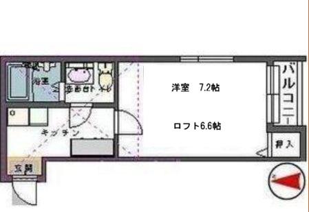 STAGE上谷刈(1K/1階)の間取り写真