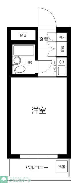 ラヴィール池上(ワンルーム/4階)の間取り写真