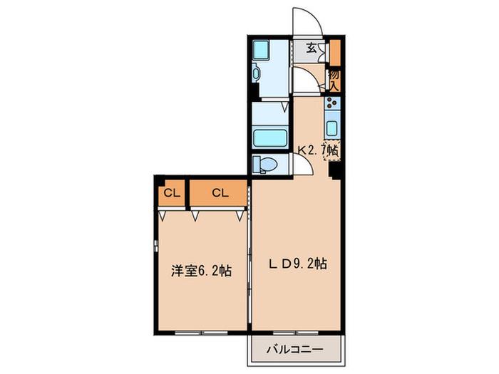 MEILLEURE VIE(1LDK/1階)の間取り写真