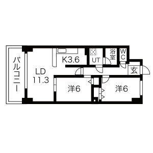 PASSAGGIO(2LDK/6階)の間取り写真