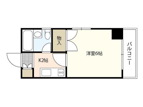 リーベイースト7(1K/2階)の間取り写真