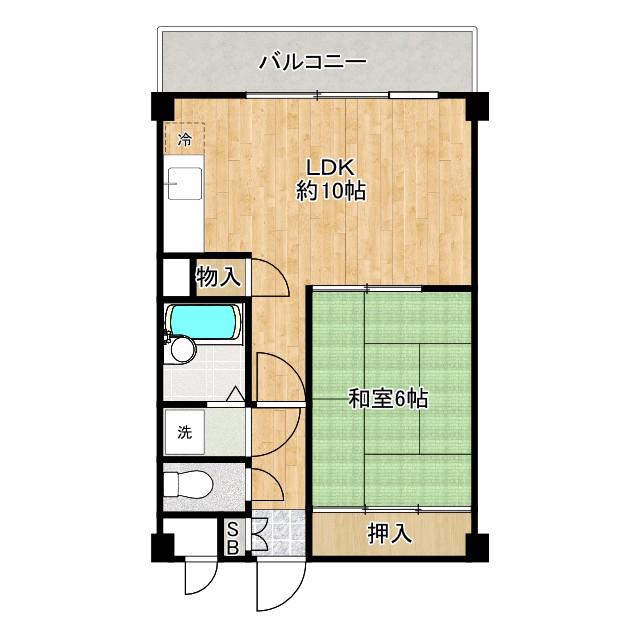第2ますみ荘(1LDK/2階)の間取り写真