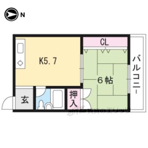 アースコート四ノ宮(1DK/3階)の間取り写真