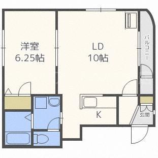 オリエントコートS14W8(1LDK/3階)の間取り写真