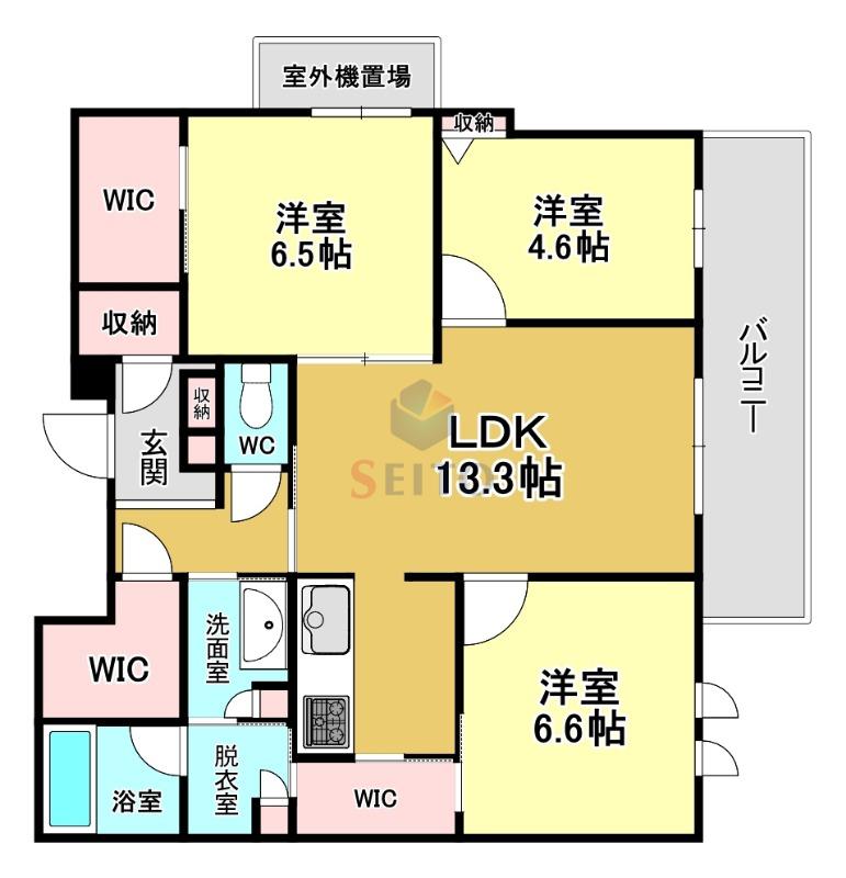エテルノ 和(3LDK/2階)の間取り写真