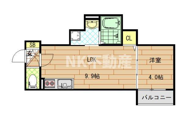 GOODLIFE 小阪本町(1LDK/1階)の間取り写真