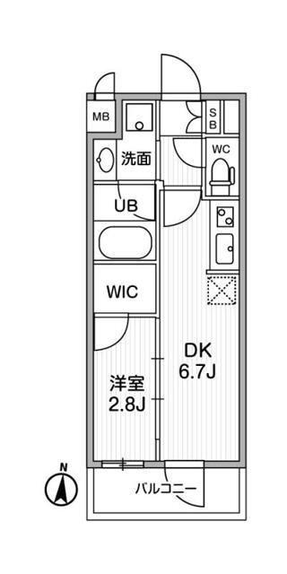 ALTERNA住吉(1DK/2階)の間取り写真