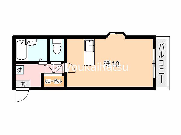 ロイヤルメゾン下荒田(ワンルーム/5階)の間取り写真