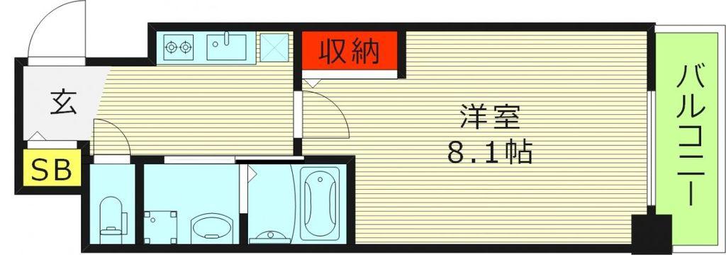 エステムコート大阪関目(1K/5階)の間取り写真