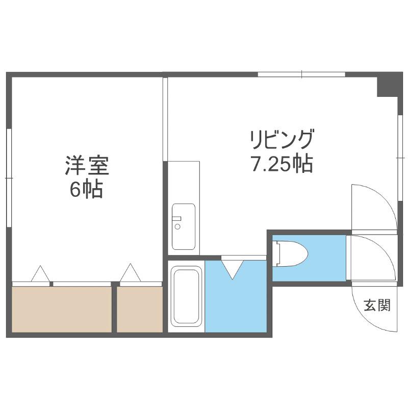 コーポ中の島R(1DK/2階)の間取り写真