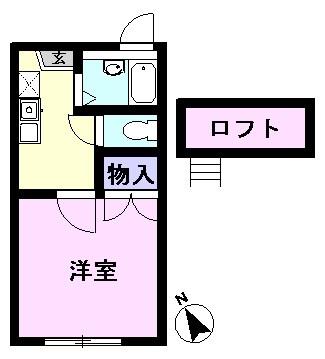 パール南柏(1K/2階)の間取り写真