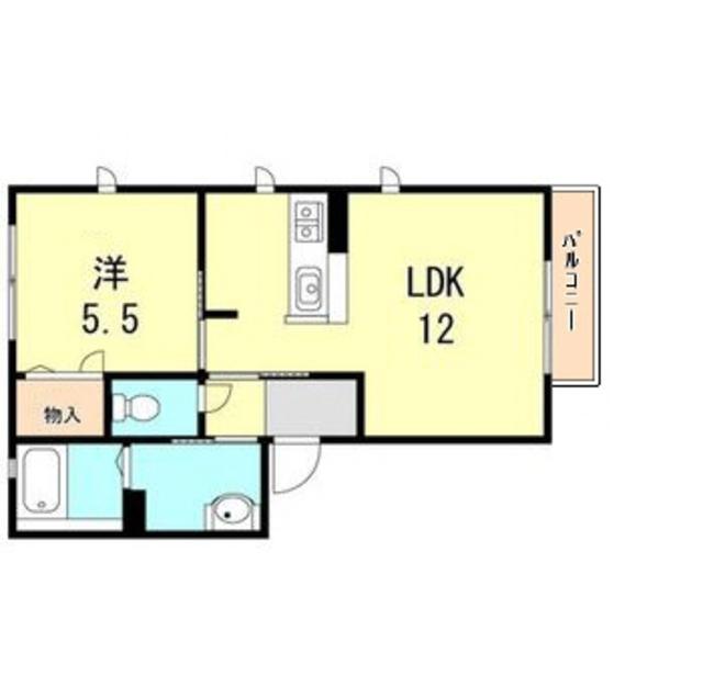 DIASUN(1LDK/1階)の間取り写真