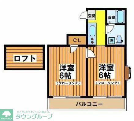 ベルビーハナタキ(2K/1階)の間取り写真