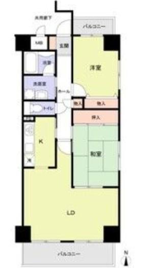 プライムレジデンス徳川(2LDK/6階)の間取り写真