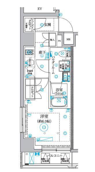 セジョリ横浜睦町(1K/7階)の間取り写真