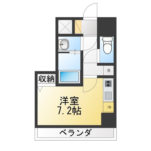 CREST TAPP川崎港町(ワンルーム/6階)の間取り写真