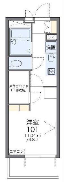 レオパレス田園調布B(1K/2階)の間取り写真