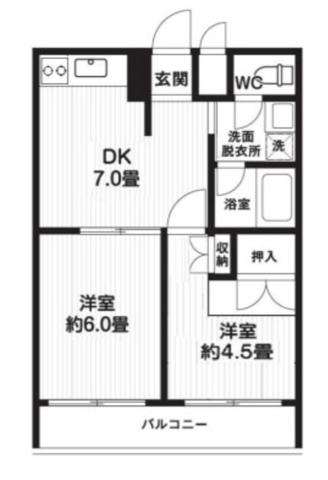 TSGARDEN大島(2DK/7階)の間取り写真