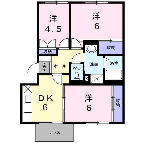 サンフラワーII(3DK/1階)の間取り写真